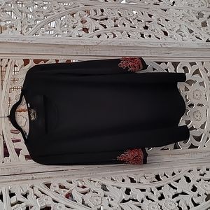 Gorgeous Black Vintage Bob Mackie Beaded Wearable Art Tunic XXL